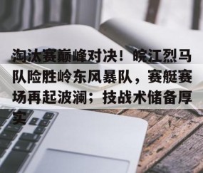 爱游戏体育-淘汰赛巅峰对决！皖江烈马队险胜岭东风暴队，赛艇赛场再起波澜；技战术储备厚实